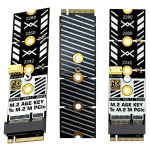 M2 A+E 키 - M SSD 어댑터 카드 도구 포함 NVME 컨버터 (2230 2242 2260 2280