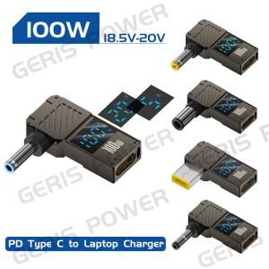 PD100W 타입-C to DC 플러그 컨버터 USB C 노트북 충전 어댑터 전원 커넥터 팁 (레노버 호환 아수스 HP 델