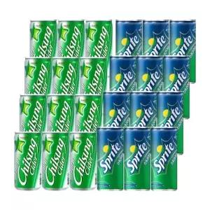 [음료센타]칠성사이다 + 스프라이트 미니캔 혼합 24개