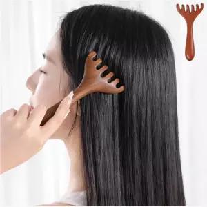 마사지 갈고리형 우드 나무 두피 괄사x2개 복부 홈에스테틱 페이스