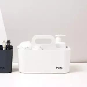 ( )아이보리 - 소품정리 손잡이 보관함 포르타 컴팩트 툴박스 칸막이 수납