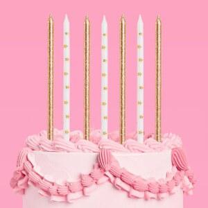 xo, 페티 골드 글리터 스타 케이크 캔들, 키가 크고 얇음 - 10개 | 생일 파티 용품, 바첼로렛 장식, 컵케이크 토퍼, 재미있는 디저트 장식