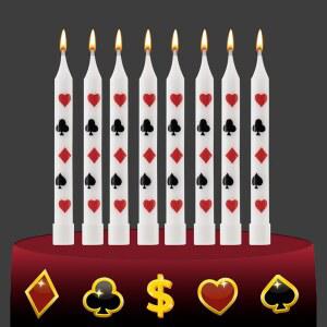 케이크 장식용 12Pc 카지노 테마 생일 양초 파티 결혼 축하 비디오 게임 장식 및 일상 사용