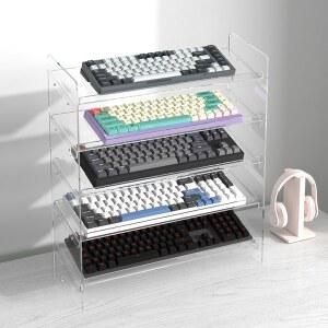 투명 키보드 보관함 수납장 매대 4단 진열대