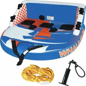 보트용 MUPATER 견인 튜브 데크 시트와 등받이가 있는 3인용 라이더 풍선 듀얼 포인트 풀 나일론 커버 및