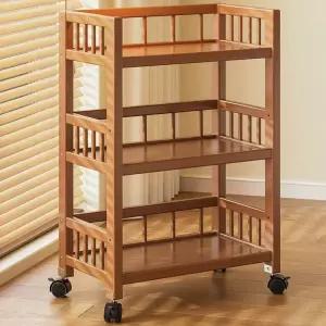 그루비 3단 원목 미니 틈새 이동식 수납 바퀴달린 높은 서재 책상 선반 거실 도마 책장