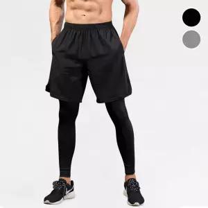 워터레깅스 투인원 남성 스포츠레깅스 반바지 일체형 헬스 투인원 바지 운동복 레깅스 워터 남성 여름