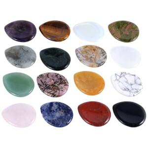 엄지손가락 걱정석 자수정 로즈쿼츠 호안석 불안 스트레스 차크라 포켓 팜 젬스톤 명상 레이키 수집