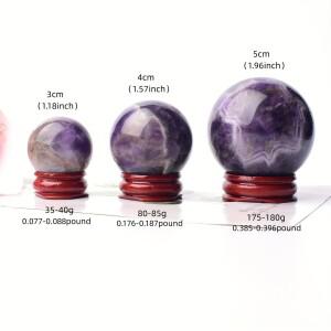 천연 크리스탈 자수정 광택 볼 레이키 힐링 스톤 홈 데코 에너지 미네랄 명상 장식 수집