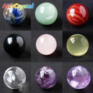 천연 크리스탈 볼 로즈 쿼츠 구 광택 레이키 힐링 자수정 차크라 스톤 홈 데스크 장식 16mm