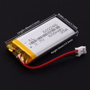 3.7V 1000mAh JST PH 2.0mm 2핀 602248 리튬 이온 폴리머 배터리