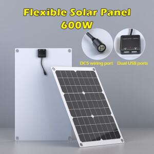 600W12V 태양광 패널  1000W 파워 뱅크 키트 100A 컨트롤러 가정/캠핑/RV/자동차용 플레이트 고속 배터리