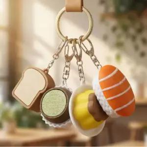 [텐바이텐]두쫀쿠 키캡 키링 키보드 3D 클리커 클릭커 식빵 푸딩 음식 연어초밥