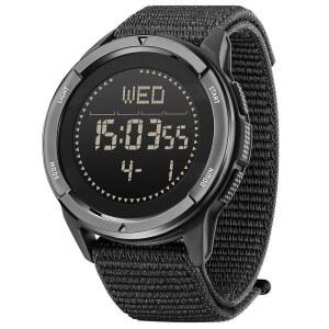 eAj 남성용 디디타임 전술 시계, 남성용 밀리터리 시계, 방수 164FT, 피트니스 시계, 나침반이 있는 남성용 디지털 시계, 메트로놈, 페도미터, 경량 통기성 나일론 시계