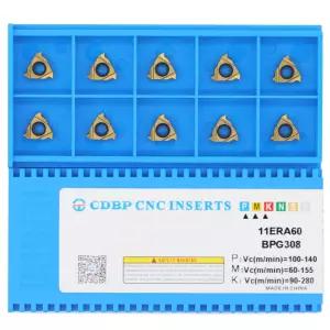 CDBP 11ER A60/11IR A60 표준 레이다운 나사산 삽입물 외부 부분 프로파일 60도 10개 PCS