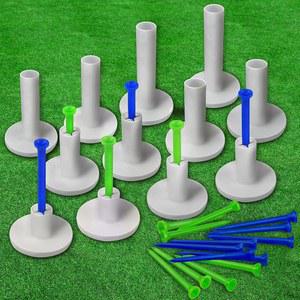 매트용 세티섹 고무 골프 티 | 드라이빙 레인지 및 실내 시뮬레이터용 우수한 내구성 안정성 6가지 혼합 사이즈 2가지 (32개)