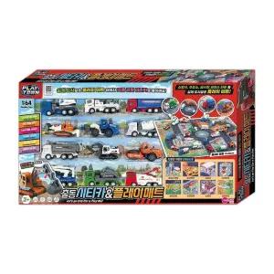 원앤원 교통놀이 플레이타운 출동시티카 플레이매트 세트 (9281) 자동차 미니카 놀이