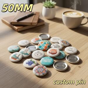맞춤형 핀 50mm 개인 틴 배지, 모티브 텍스트, 부활절 선물, 공예 가방, 베레모 장식, 도매