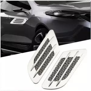 본넷덕트 후드 에어덕트 펜더 구멍 커버 흡기 그릴 덕트 장식 2Pcs 자동차 측면 공기 구 ABS 플라스틱 스티