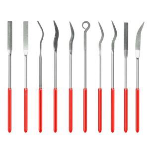 10개 특수 모양 다이아몬드 파일 세트 녹 제거 디버링 연마용 보석 금속 세라믹 유리 석공예 수공구