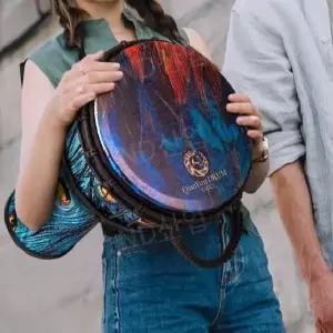 원형 12인치 드럼 젬베 공연 탬버린 버스킹 타악기