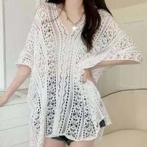 니트 커버업 비치 원피스 루즈핏 그물 [PK]