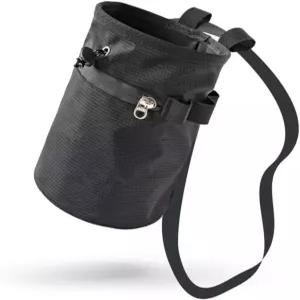 동커 클라이밍 초크백 조절 가능한 벨트와 지퍼가 달린 보관 포켓이 있는 드로스트링 볼더링 버킷 암벽