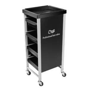 헤어 트레이 미용 시술용 정리함 카트 이동식 투명 웨건 파마 롯드 보관