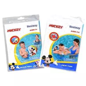 Bestway 디즈니 미키 55.9cm(22인치) 수영 튜브 비치볼 번들 블루 899816