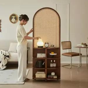 라탄 파티션 대형 가벽 칸막이 공간 대나무 병풍 갤러리 카페 인테리어 화분거치대 월넛