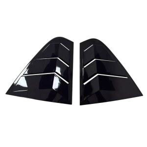 스코다 래피드 세단 2012-2018 카 리어 윈도우 쿼터 루버 커버 외부 측면 통풍구 셔터 트림 스쿱 액세서리용 쿠반펫 2PCS 글로스 블랙