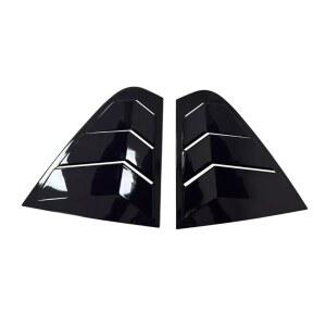 스코다 래피드 세단 2012-2018 카 리어 윈도우 쿼터 루버 커버 외부 측면 통풍구 셔터 트림 스쿱 액세서리용 ERALOPTEN 2PCS 글로스 블랙