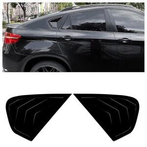 X6 E71 E72 2008-2014 2012 블랙용 자동차 리어 사이드 윈도우 루버 셔터 트림