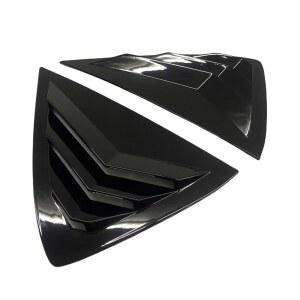 복스홀 오펠 코르사 F 2019 자동차 리어 윈도우 쿼터 루버 셔터 커버 외부 측면 통풍구 트림 글로스 블랙 용 에랄롭텐 페어