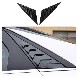 현대 엘란트라 리어 윈도우 셔터 루버 커버 트림 글로스 블랙 2PCS ABS에 적합한 KELEIMAI 자동차 액세서리