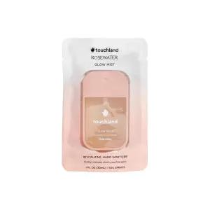 Touchland 터치랜드 글로우 미스트 활력 손 소독제 스프레이, 장미수 향, 1액량 온스 여행용 사이즈 885096