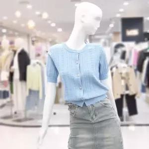 [ab.f.z]abfz sh06 트위드 패턴 반팔 가디건 니트 SLBHA2Y32D (S47726166)