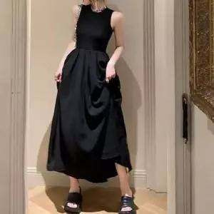 백포인트 블랙 롱 원피스 여름원피스 여성롱원피스