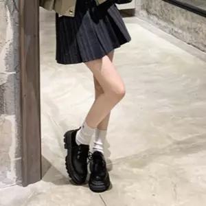 여친 빈티지 캐주얼 신발 사뿐 단화 플랫 소가죽 키높이 더비 스니커즈 로퍼 M스포5