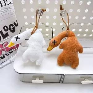 귀여운 오리 인형 4개 세트 가방 장식과 차키링 소품 WFLOP79