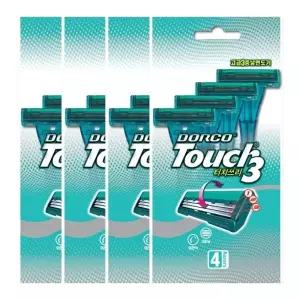 도루코 터치3 휴대용 3중날 면도기 4개입 X 4개