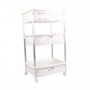 [JED] 정리함 우드 이동식 선반 트롤리 다용도 3단 수납 바퀴 대형