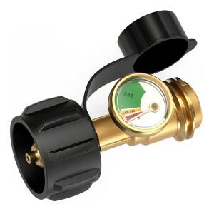 프로판 탱크 게이지 레벨 표시기 색상 코드가 있는 범용 가스 실린더 캠핑 스토브용 어댑터