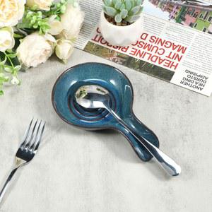 스푼 거치대 세라믹 레스트 나이프 포크 젓가락 필터 트레이 주방 카운터 파티 식탁 조미료 접시