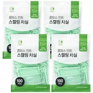 콤파스 민트 스켈링 y자 치실 100pcs x4개