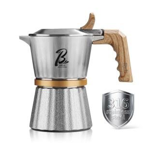 빈쿠 2컵 호환 메이커, 트리플 스토브탑 및 모카 스토브와 크레마 전기 0 에스프레소 가능 리치 고압 316 u20133 Pa 포트, 스틸 스테인리스 2개, 밸브