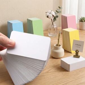 100개입 무지 플래시 카드 컬러풀한 고급 포켓 인덱스 노트 단어 학습 기억력 향상 손글씨 메시지용