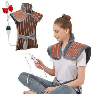 목, 허리, 어깨 를 위한 초대형 전기 온열 패드, 5가지 열 레벨, 4가지 타이머, 자동 차단 기능이 있는 25