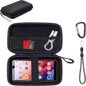 오일스카이 M502 MP3 플레이어용 휴대용 케이스 - 하드 쉘 보호 랜야드 및 카라비너가 포함된 여행용 보관