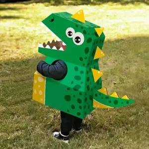 할로윈 코스튬 종이 박스 공룡 독특한 마크 블록 드래곤 녹색